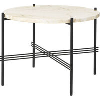 TS Sofabord 55 cm Sort / Neutral hvid Travertin