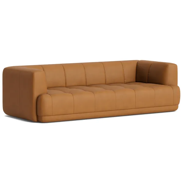 Quilton 3-Sitssoffa Läder Sense Cognac