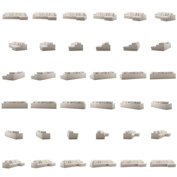 Le Grand Air 3-Personers Sofa Bomuld Divan Højre Beige