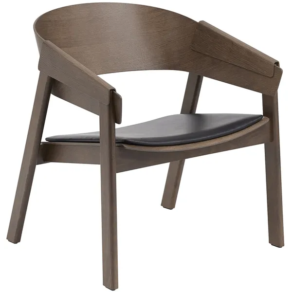 Cover Lounge-Tuoli Dark Stained / Black Leather