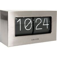 Boxed Flip Wall/Table Clock Brushed Steel
