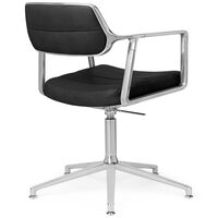 453+ Svingstol Polert Aluminium / Black Leather
