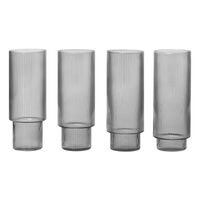 Ripple Longdrinkglass 4-pk Smoked Gray