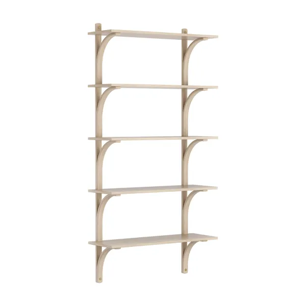 Levi Wall Shelf 90 cm Big Brass / White Pigmented Oak