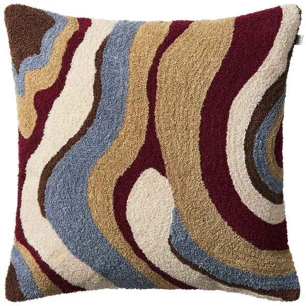 Sagar Tyynynpäällinen Silmukkanukkakangas 50x50 cm Dusty Blue / Ruby