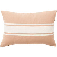 Embroidery Center Striped Linen/Cotton Pude 40x60 cm Beige/Offwhite
