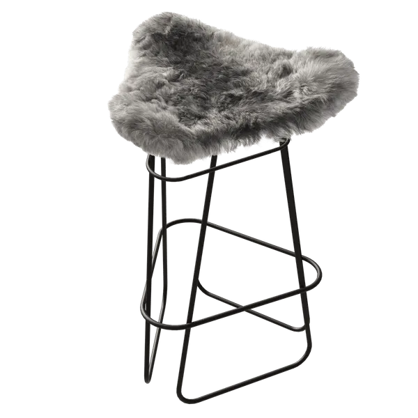 Iceland Barstol 65 cm Sort / Shorn Grey