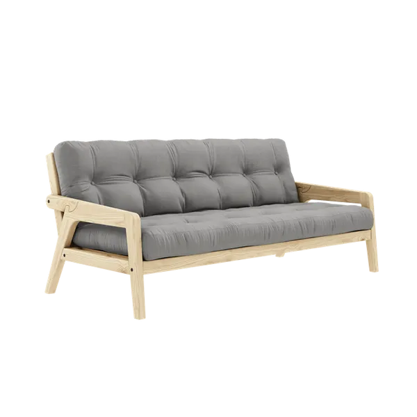 Grab Sovesofa Med Madras Klarlakeret / Grå