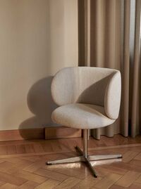 Rico Dining Swivel Bouclé Ruokailutuoli Luonnonvalkoinen