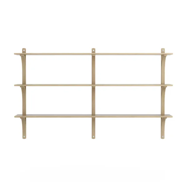 Levi Wall Shelf 180 cm Medium Aluminium / Naturlack Oak