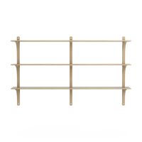 Levi Wall Shelf 180 cm Medium Aluminium / Naturlack Oak
