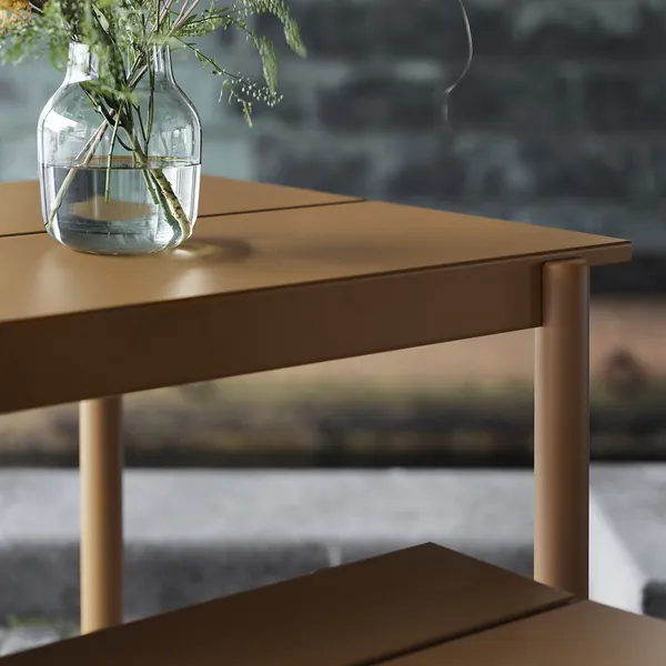 Linear Benk Stål 170 cm Burnt Orange