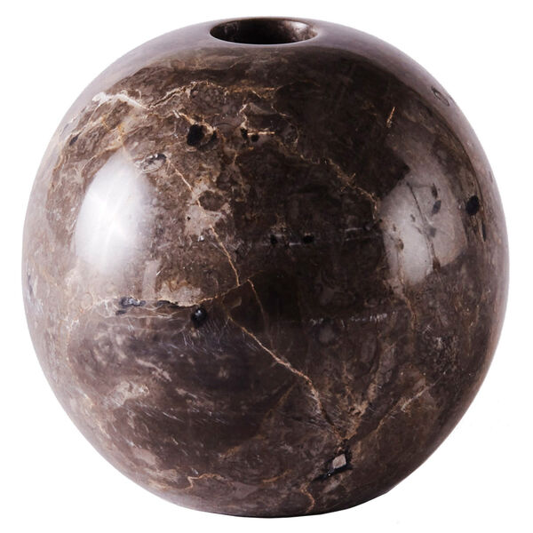 Sphere Lysestage Marmor Ø10 cm Grå