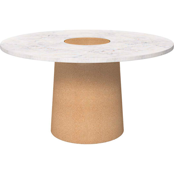 Sintra Spisebord Ø135 cm Hvid Marmor / Cork