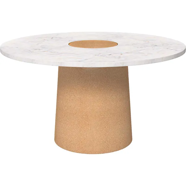 Sintra Spisebord Ø135 cm Hvid Marmor / Cork
