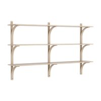 Levi Wall Shelf 180 cm Medium Aluminium / White Pigmented Oak