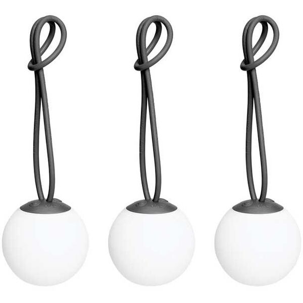 Bolleke Mini Bordlampe Bærbar 3-pk Antrasitt