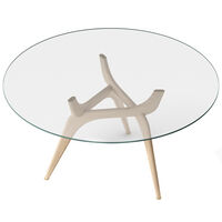 Triiio Matbord Ø135 cm Obehandlad Ek / Klarglas