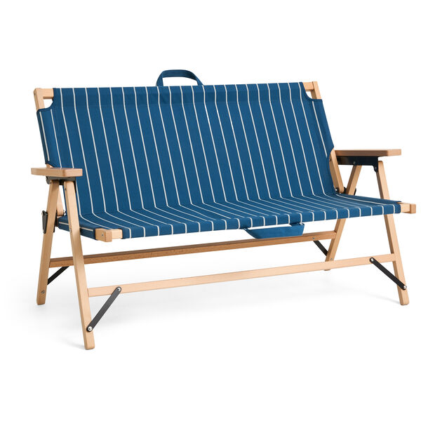 Outdoor Market Folding Sofa Blue With Beige Stripe
