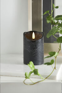 Flamme Rustic LED Kubbelys Svart 12 cm