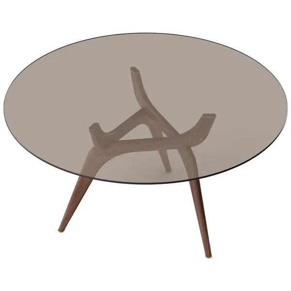 Triiio Spisebord Ø135 cm Oljet Valnøtt / Bronseglass