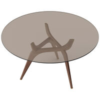 Triiio Spisebord Ø135 cm Oljet Valnøtt / Bronseglass