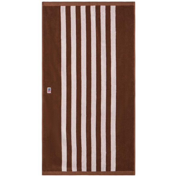 Stribet frottéhåndklæde 70x130 cm Fudge / Snehvide