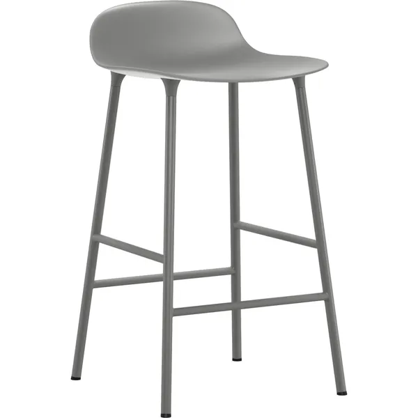 Form Barstol 65cm Grå/Stål