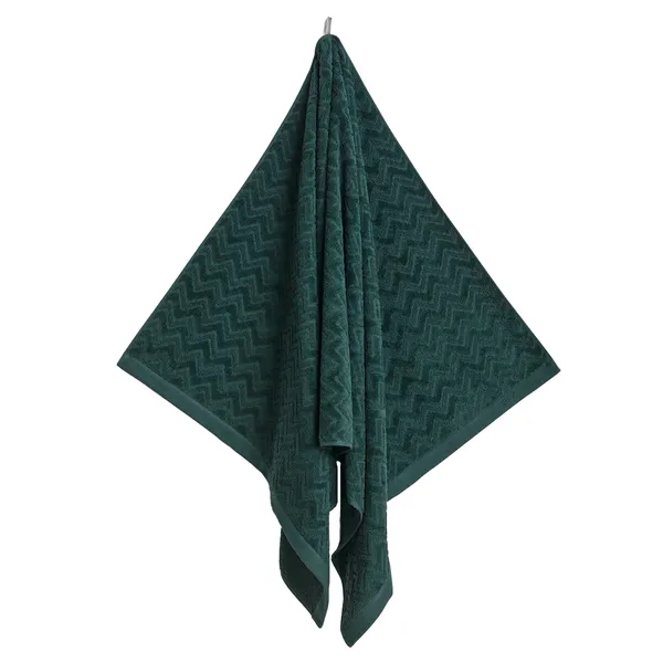 Jacquard Herringbone Håndklæde 50x70 cm Tartan Green