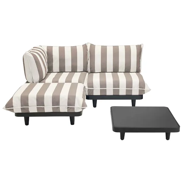 Paletti Sofa Medium Med Salongbord Stripe Cacao (Left)