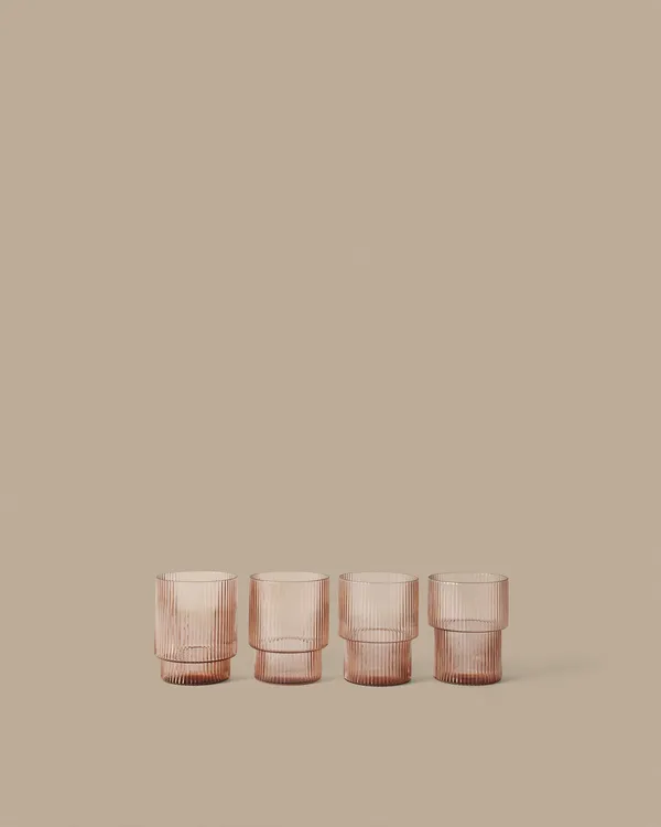 Ripple Glass 4-pk Blush
