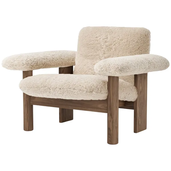 Brasilia Nojatuoli Matala Selkä Walnut / Sheepskin Nature