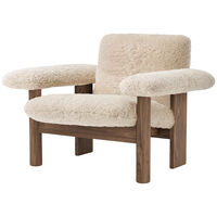 Brasilia Nojatuoli Matala Selkä Walnut / Sheepskin Nature