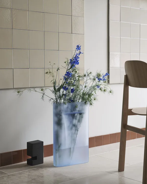 Ridge Vase Frostet 485 cm Lyseblå