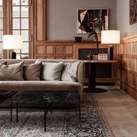 Gravity Bordlampe Lille Sort Marmor / Canvas
