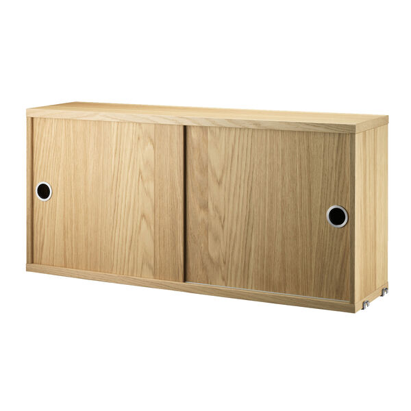 String Skab med Skydedøre 20x78 cm Eg