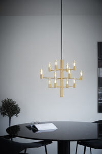 Manola 12 Lysekrone Dimmebar LED Satin Brass