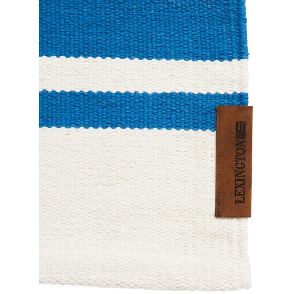 Organic Striped Cotton Rug Matto 70x130 cm Sininen