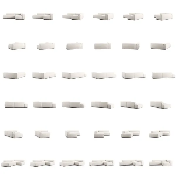 Grand Loungesofa 3-seters åpen ende Venstre Steam White