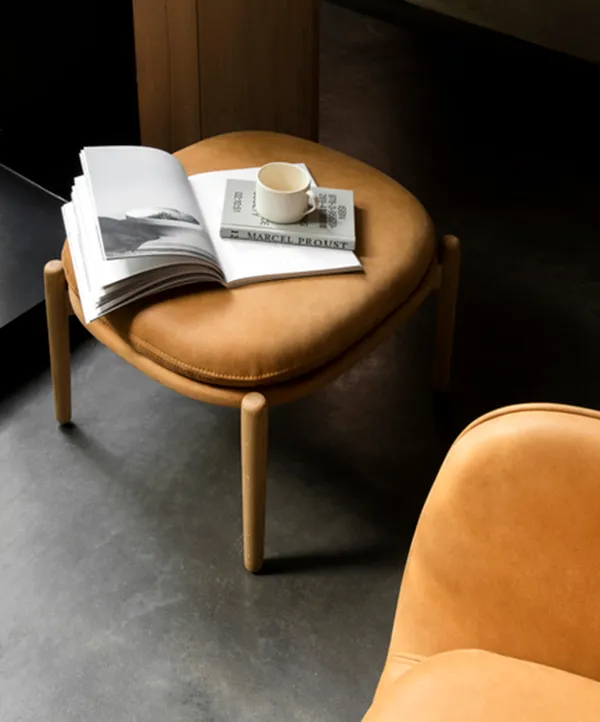 Embrace Armchair With Footstool S Vintage Cognac