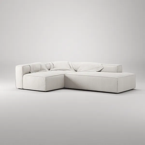 Grand Loungesofa 3-Pers åben ende Højre Steam White