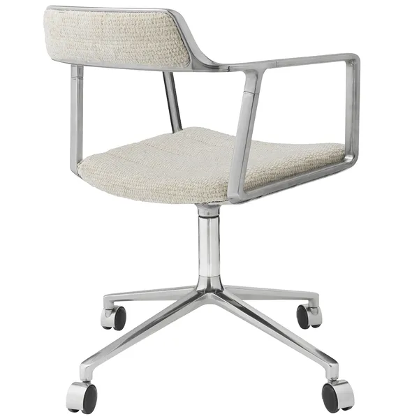 452 Swivel Chair With Wheels Wavy Off-white