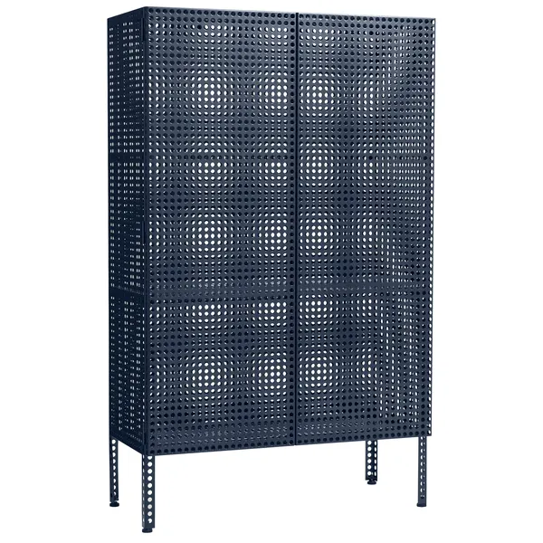 Perforated Skåp Stor Steel Blue