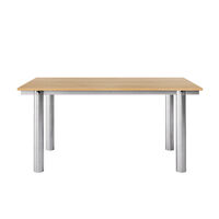 Atura Spisebord 160x90 cm Rustfrit Stål / Naturlig Eg