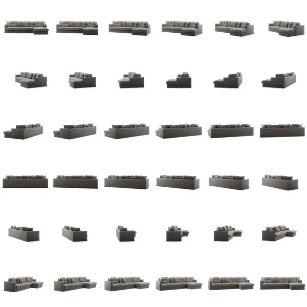 Le Grand Air Kolmipaikkainen Sohva Pellava Divaani Oikea Smokey Granite
