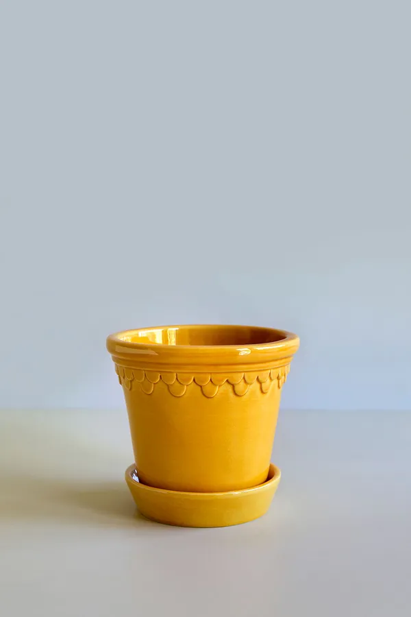 Copenhagen Krukke med Tallerken Gul Ø14 cm