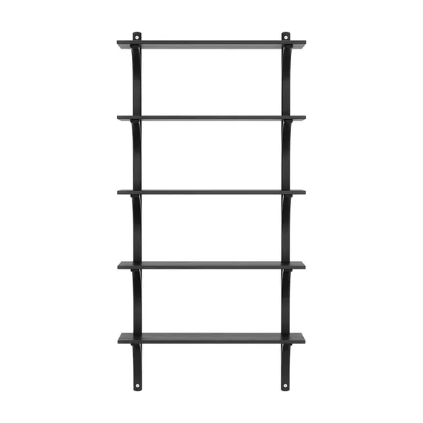 Levi Wall Shelf 90 cm Big Aluminium / Black Stained Ash