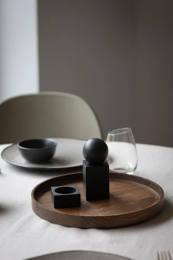 Twist Salt And Pepper Set Black Stained Oak