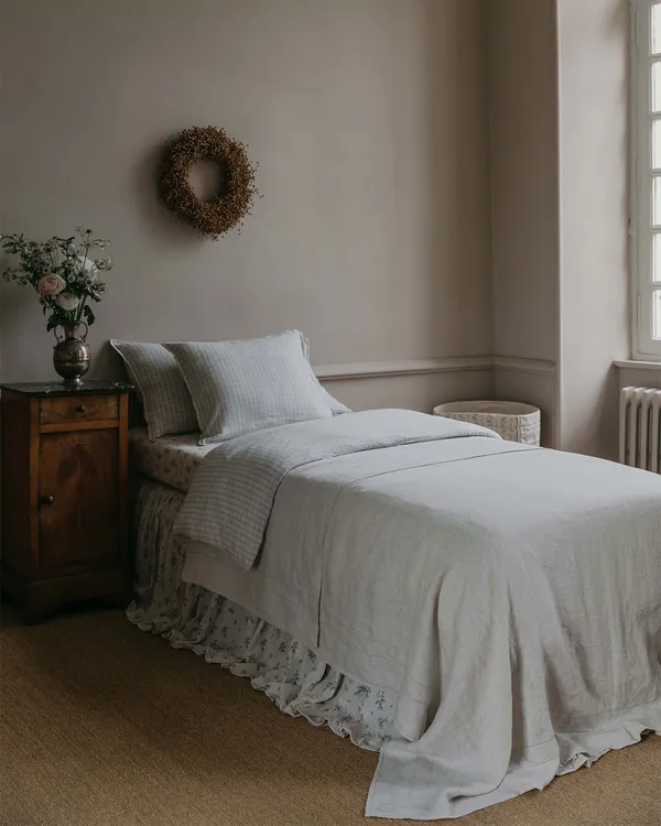 Hemstitched Linen Bedspread 180x280 cm