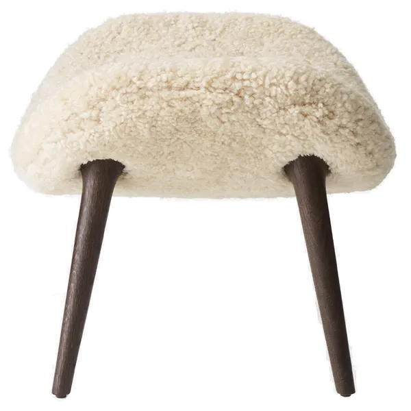 Lodge Fotskammel Mörk Ek / Curly 09 Off-White